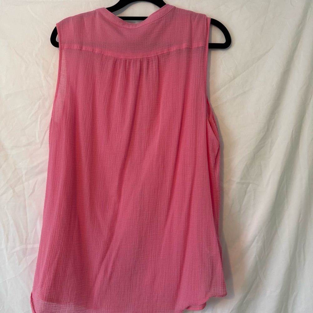 Tommy Bahama Pink Button Down Sleeveless Top 100% cotton - Picture 5 of 7